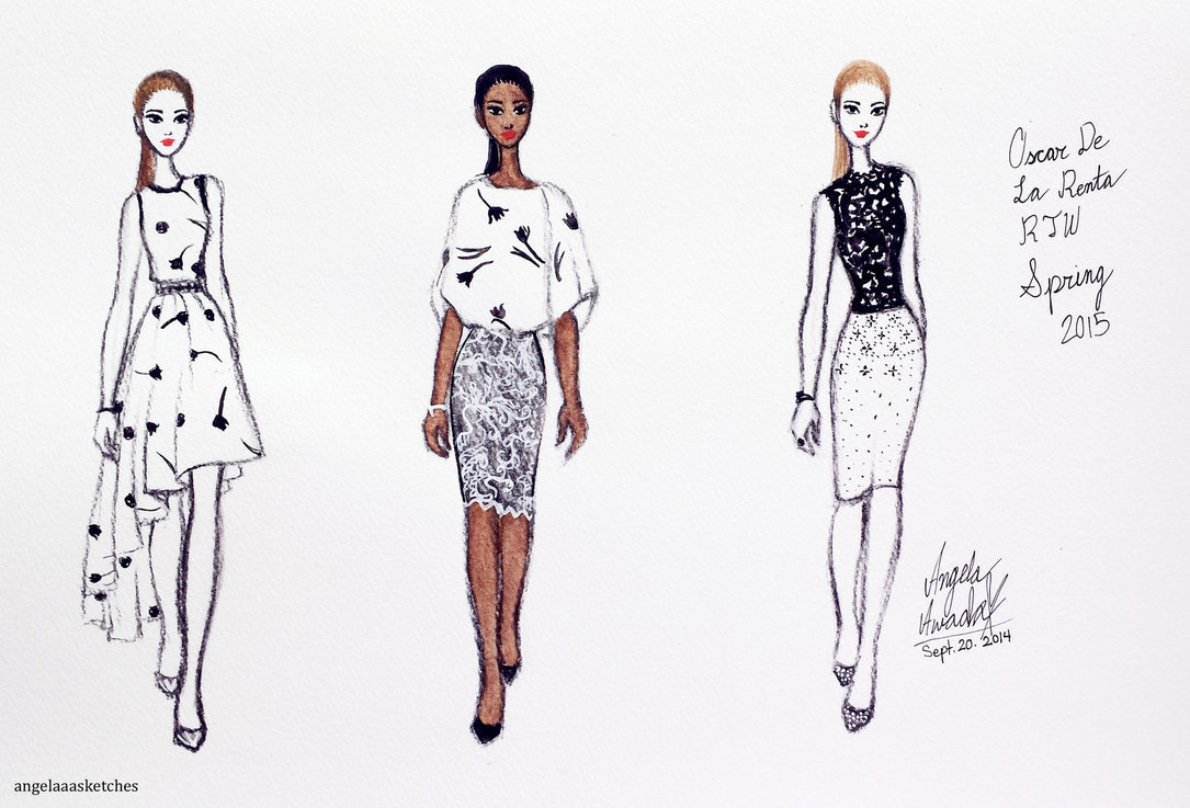 1085x737 Quick Runway Sketches By Angelaaasketches - Fashion Runway Sketches