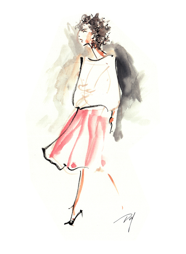 600x818 Live Runway Sketching The Shows Ss14 Final Fashion - Fashion Runway Sketches