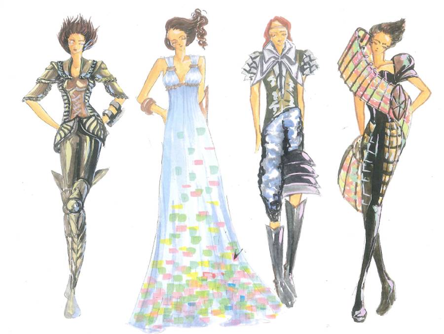 Fashion Show Sketches at PaintingValley.com | Explore collection of ...