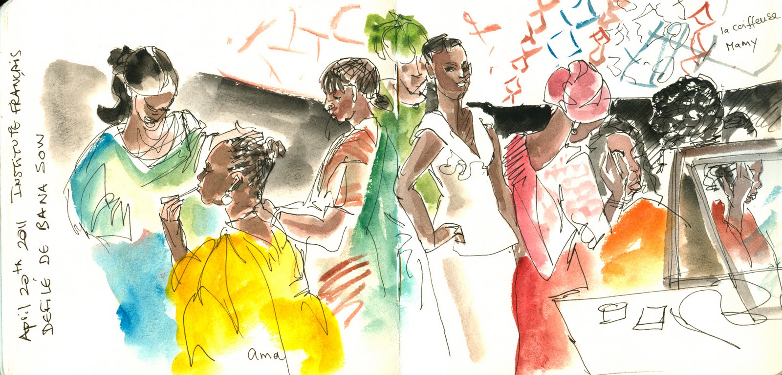 1600x769 Sketching In Mauritania Fashion Show Of Bana Korel - Fashion Show Sketches