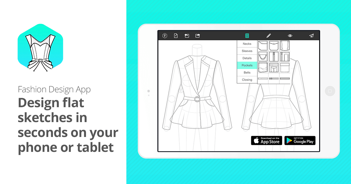 1200x630 Fashion Design App Flat Sketches For Phone And Tablet - Fashion Sketch App
