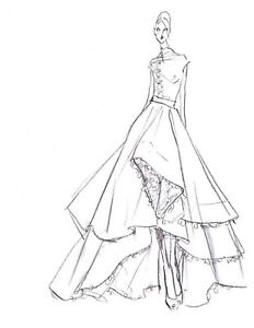 232x300 2 Pieces Artist Original Fashion Illustration Sketch Pencil - Fashion Sketch Art