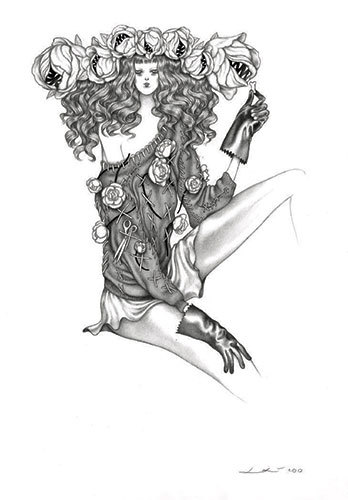 348x500 Contemporary Fashion Illustration - Fashion Sketch Artwork