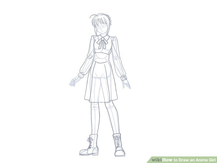 728x546 4 Ways To Draw An Anime Girl - Fashion Sketch Base