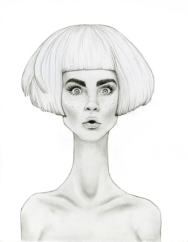 600x771 Fashion Faces On Behance - Fashion Sketch Face
