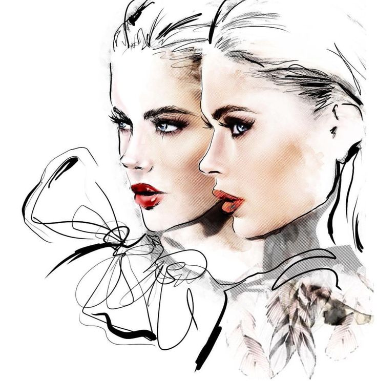 736x744 Illustrations Fashion - Fashion Sketch Face