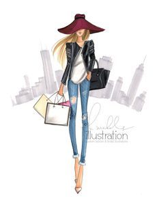 236x300 By Hnillustration Ladies Fashion Sketches And Sketches - Fashion Sketch Jeans
