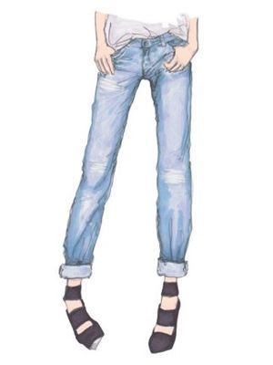 300x400 Fashion Draw Jeans - Fashion Sketch Jeans