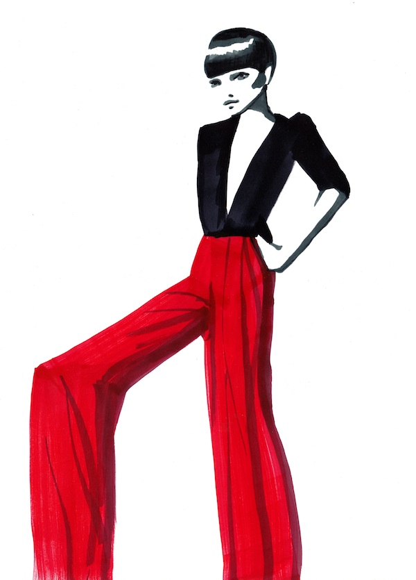 600x835 Marker Fashion Illustrations By Baiba Ladiga - Fashion Sketch Markers