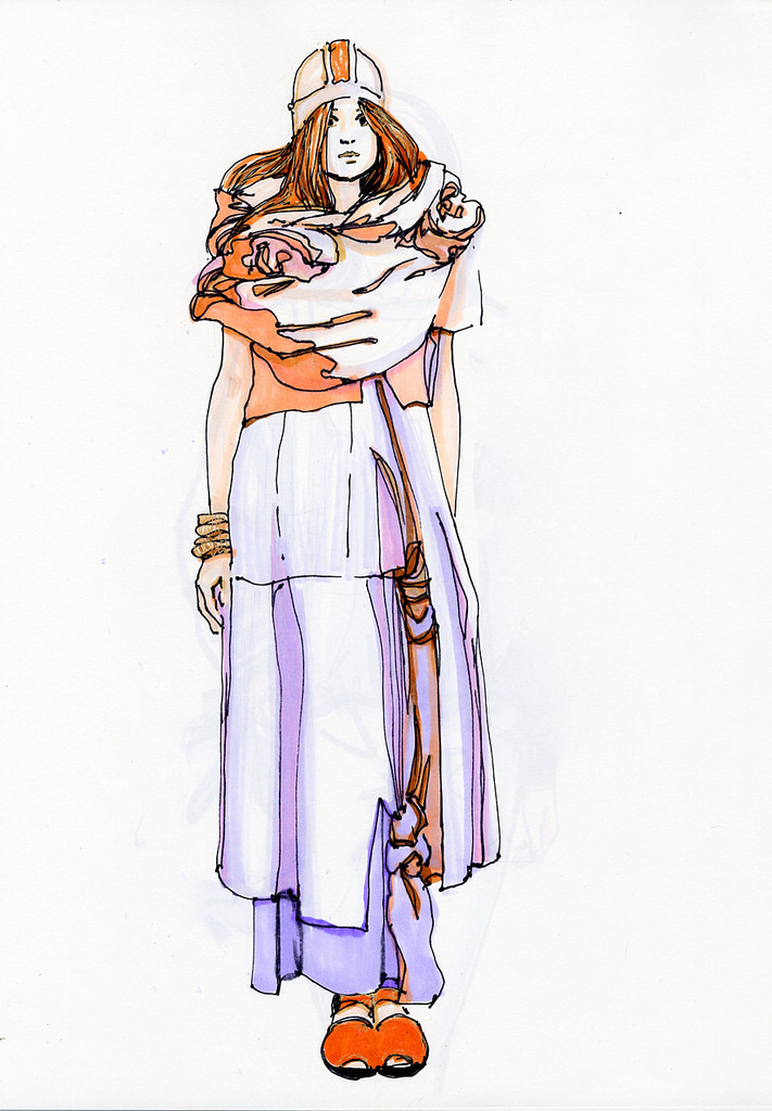 711x1024 Fashion Illustration Sketch Made With Markers And A - Fashion Sketch Markers