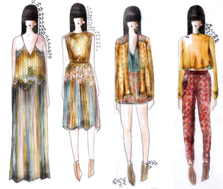 761x645 Fashion Illustration With Copic Markers Danielle Elizabeth Malin - Fashion Sketch Markers