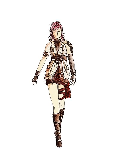 400x550 Final Fantasy Xiii Lightning Fashion Sketch Posters By - Fashion Sketch Posters