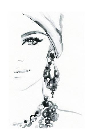325x488 Woman Face. Jewelry And Beauty. Fashion Illustration Posters By - Fashion Sketch Posters