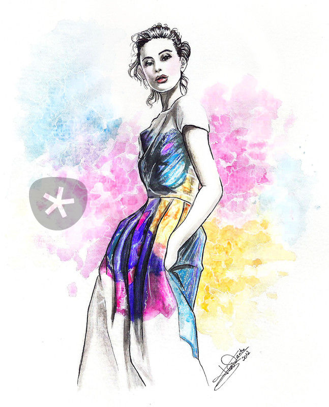 647x800 Color Print Fashion Illustration Drawing Art Prints And Posters - Fashion Sketch Posters