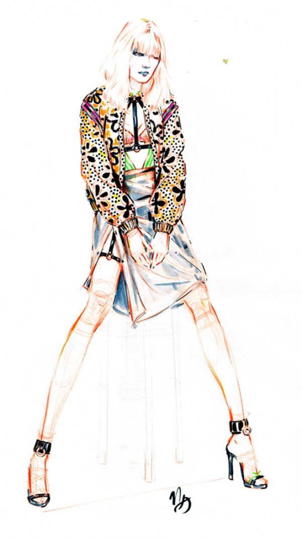 600x1069 50 Amazing Fashion Sketches Art And Design - Fashion Sketch Prints