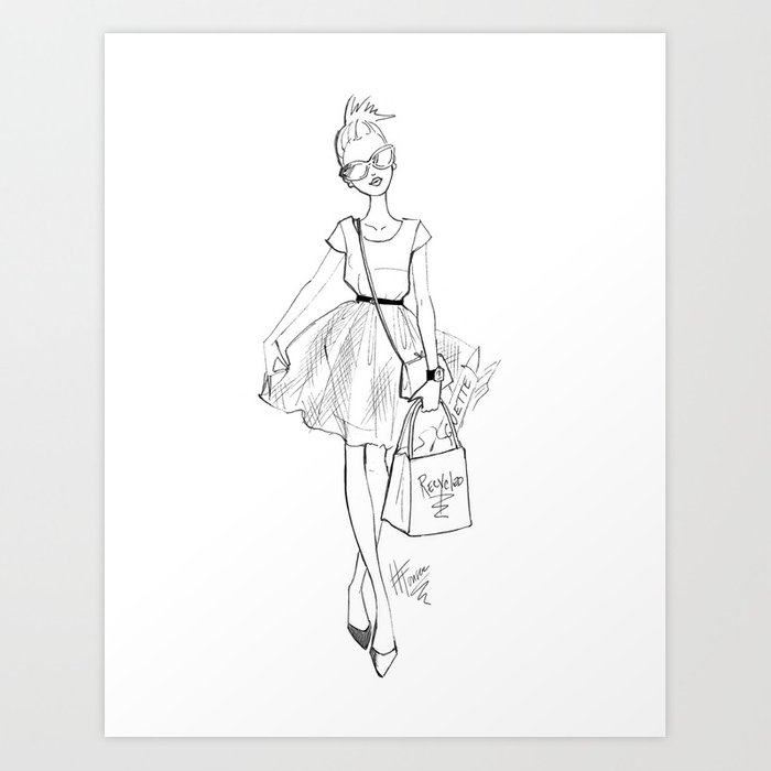 700x700 Fashion Sketch - Fashion Sketch Prints