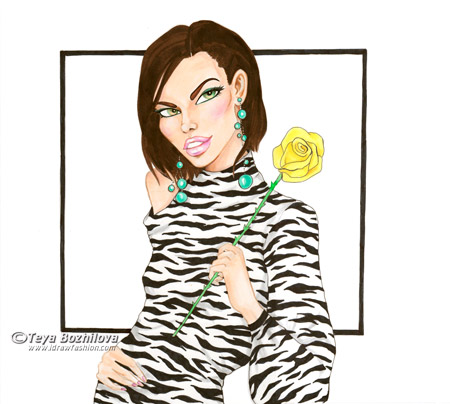 450x404 How To Draw Zebra Print I Draw Fashion - Fashion Sketch Prints