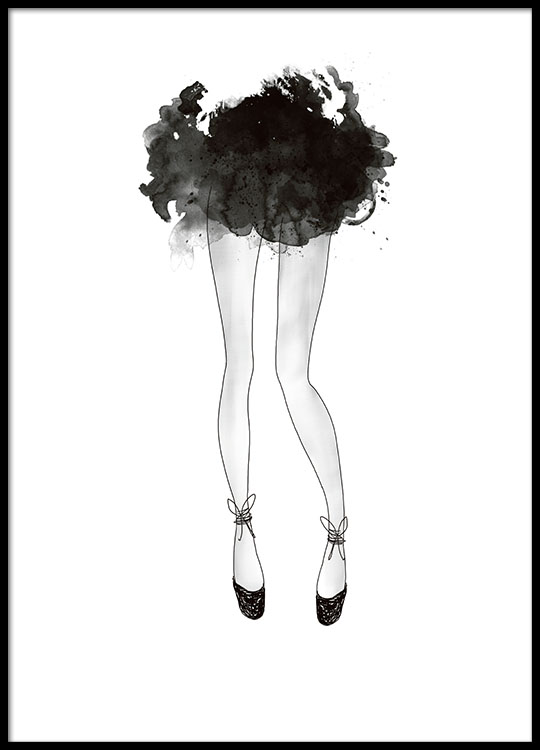 540x750 Modern Art Print With Ballerina Fashion Illustration Desenio - Fashion Sketch Prints