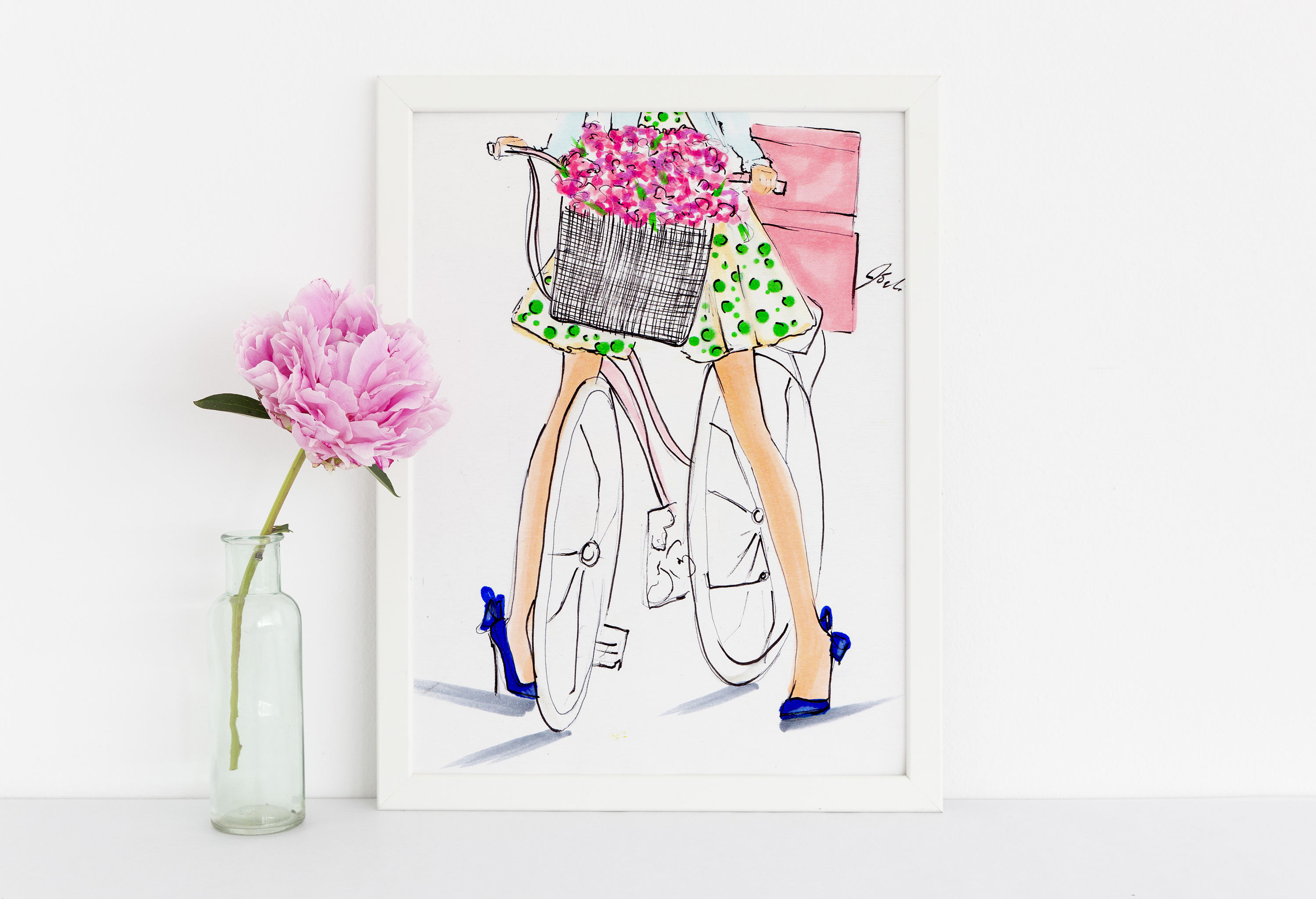 3000x2049 Spring And Stilettos (Fashion Illustration Print) (Fashion - Fashion Sketch Prints