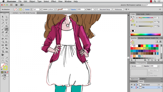 560x315 Filling Hand Drawn Fashion Sketches In Illustrator Blog - Fashion Sketch Software