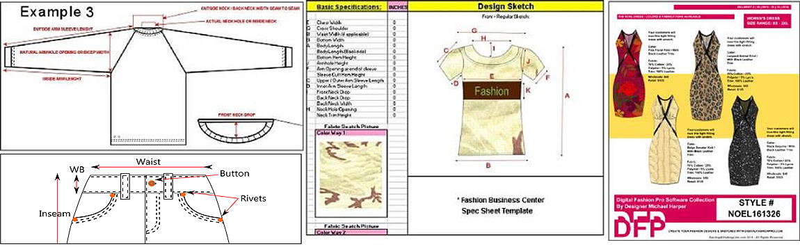 1150x358 Spec Sheet Template Clothingfashion Line Sheets Technical - Fashion Sketch Software