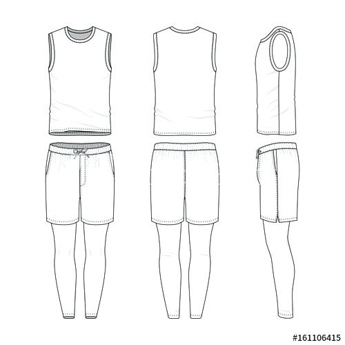 500x500 Fashion Sketches Jacket Illustration Template Front And Back - Fashion Sketch Template