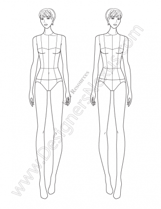 316x409 V68 Fashion Illustration Template - Fashion Sketch Template