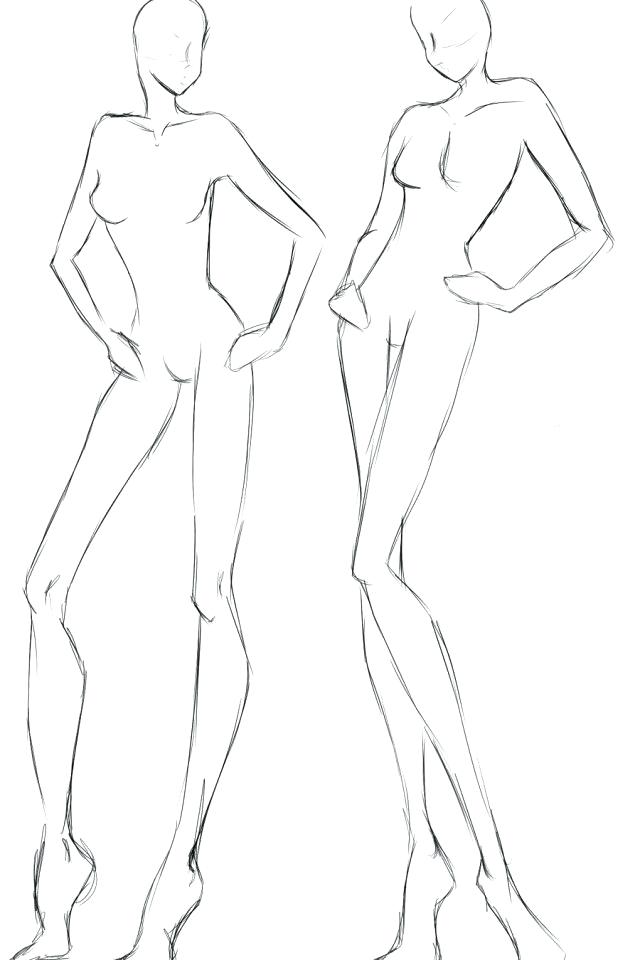 640x960 Blank Female Fashion Sketch Templates Design Template In French - Fashion Sketch Template