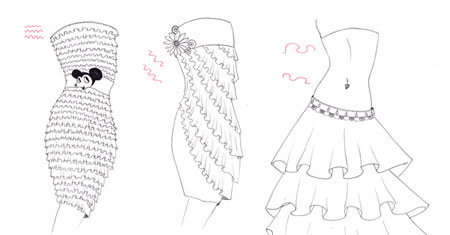 450x235 How To Draw A Ruffle Skirt I Draw Fashion - Fashion Sketches For Beginners