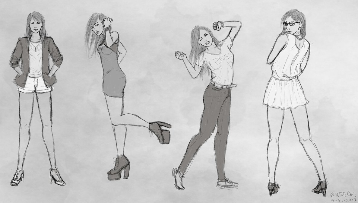1187x673 Fashionista Sketches 1 By Chris Re5 - Fashionista Sketches