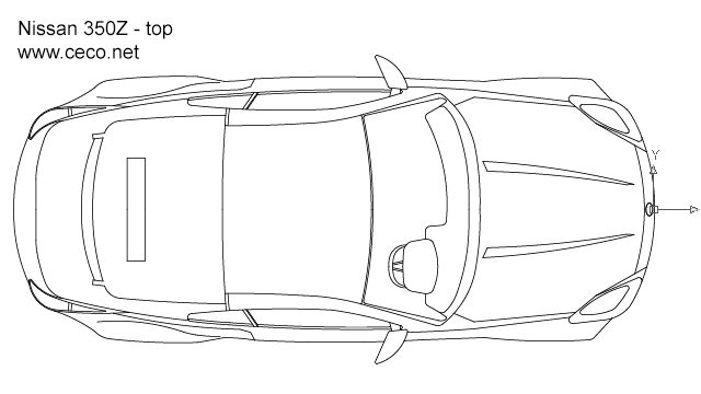 640x360 Autocad Drawing Nissan 350z Sports Car - Fast Car Sketch
