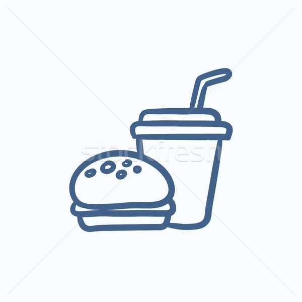 600x600 Fast Food Meal Sketch Icon. Vector Illustration Andrei Krauchuk - Fast Food Sketch