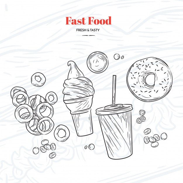 626x626 Food Doodles Vectors, Photos And Psd Files Free Download - Fast Food Sketch