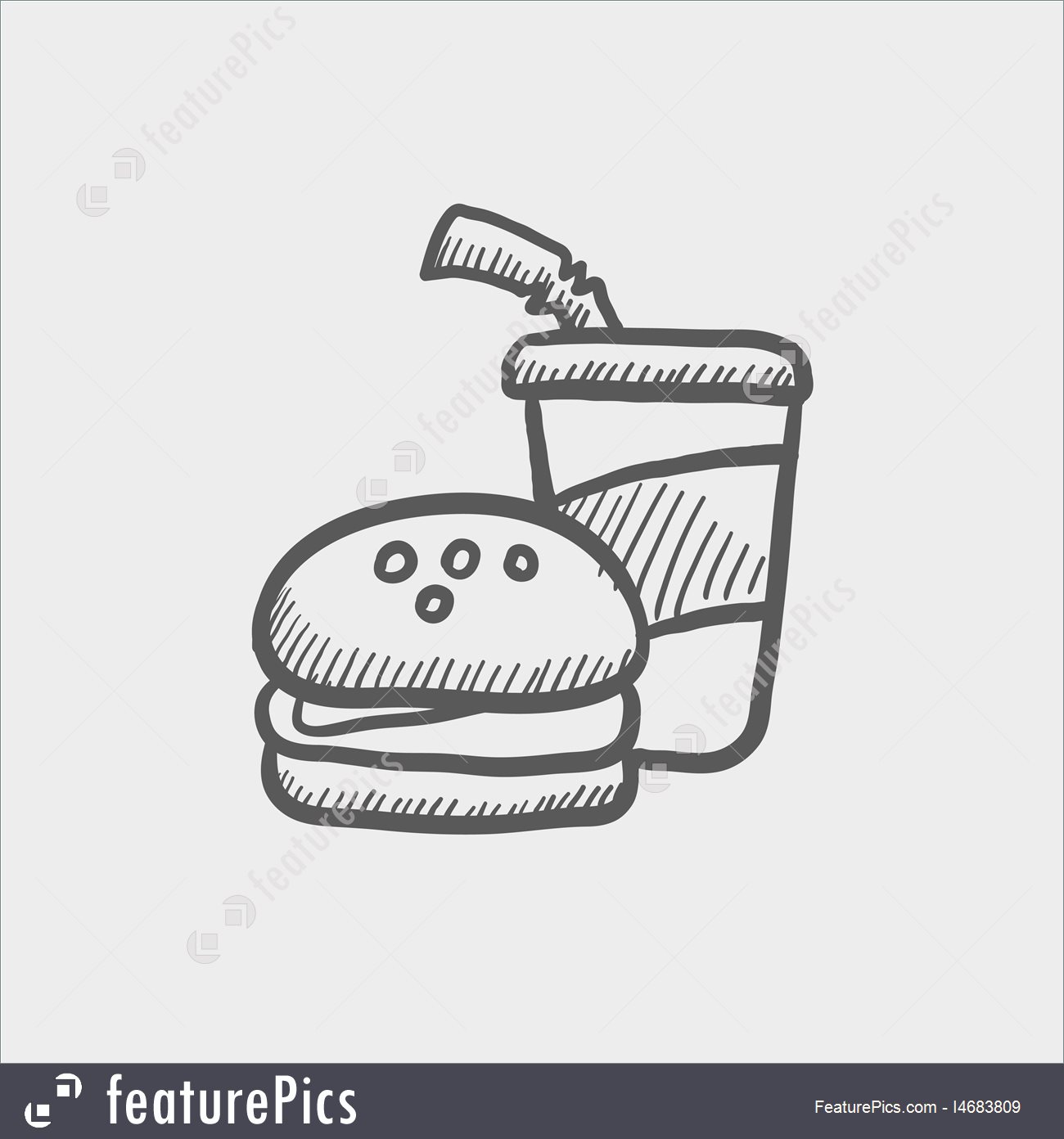 1300x1392 Fast Food Meal Sketch Icon Stock Illustration I4683809 - Fast Food Sketch