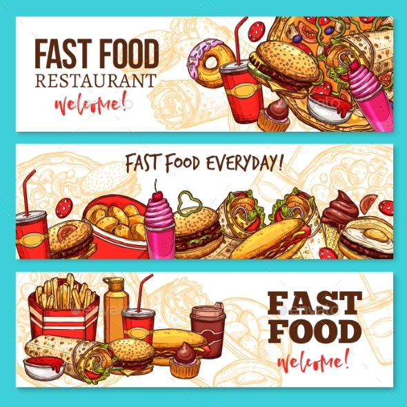 Fast Food Sketch at PaintingValley.com | Explore collection of Fast ...