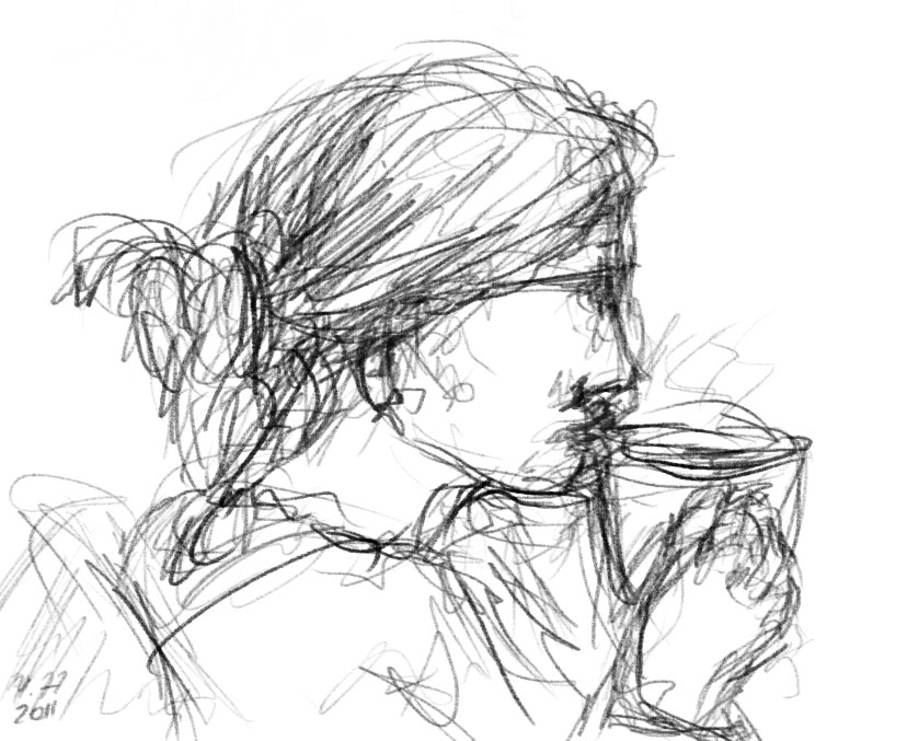 828x677 Fast Sketch Of Someone Drinking Coffee By Yasmin88 - Fast Sketch