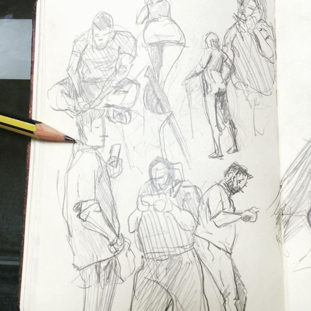 1080x1080 Fast Sketch People Using A Phone Portfolio Txanly Carlos Perez - Fast Sketch