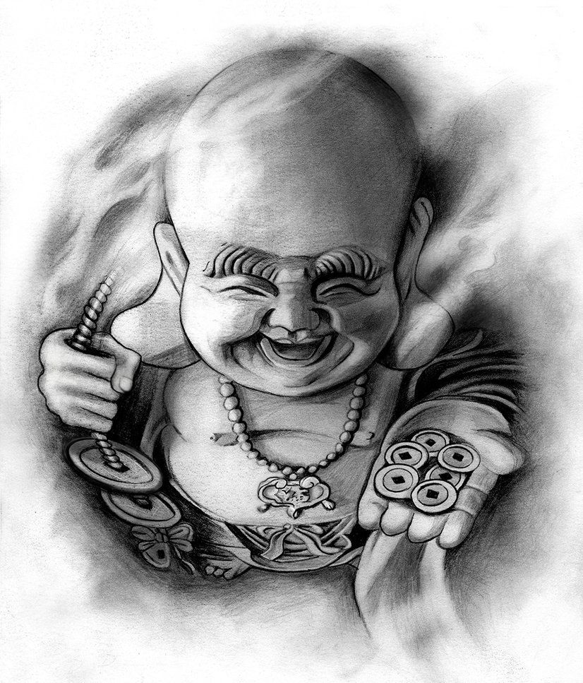 826x967 Happy Buddha By On @ - Fat Buddha Sketch