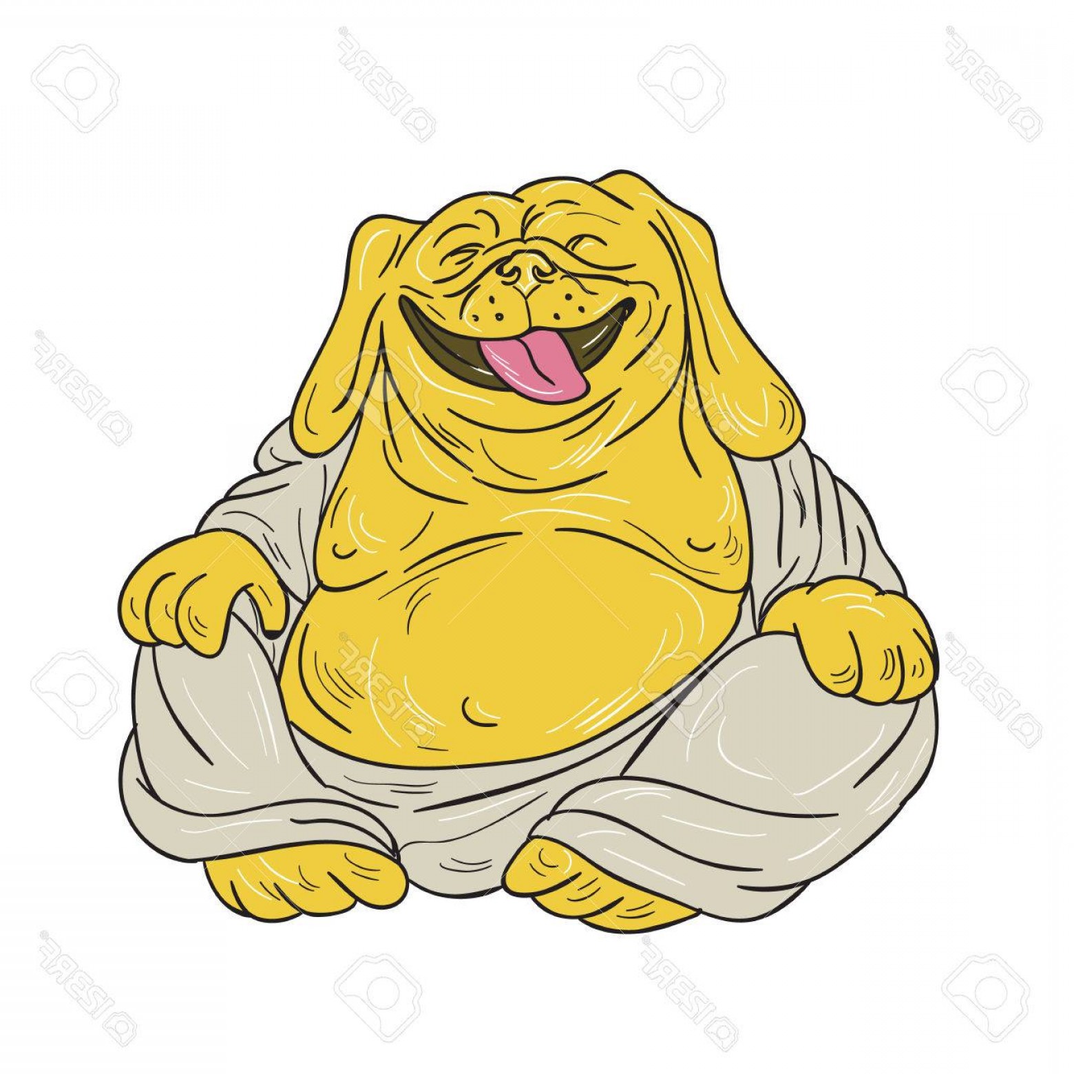 1560x1560 Laughing Buddha Vector Lazttweet - Fat Buddha Sketch
