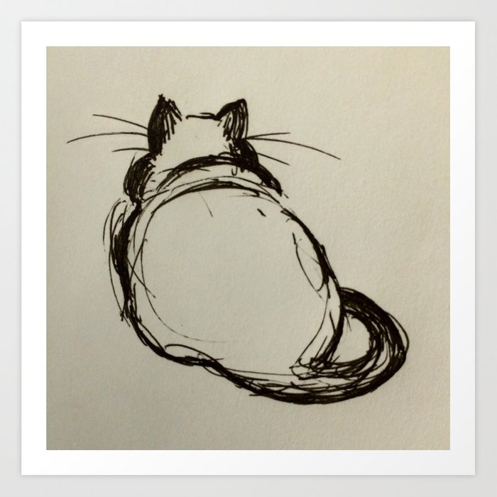 700x700 Fat Cat Art Print By Julieviens Society6 - Fat Cat Sketch