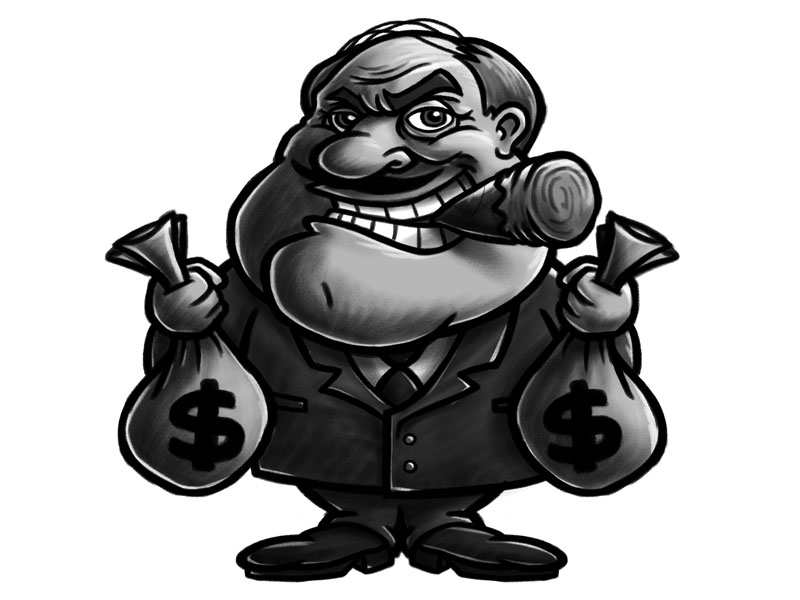 800x600 Fat Cat Businessman Cartoon Character Sketch By George Coghill - Fat Cat Sketch