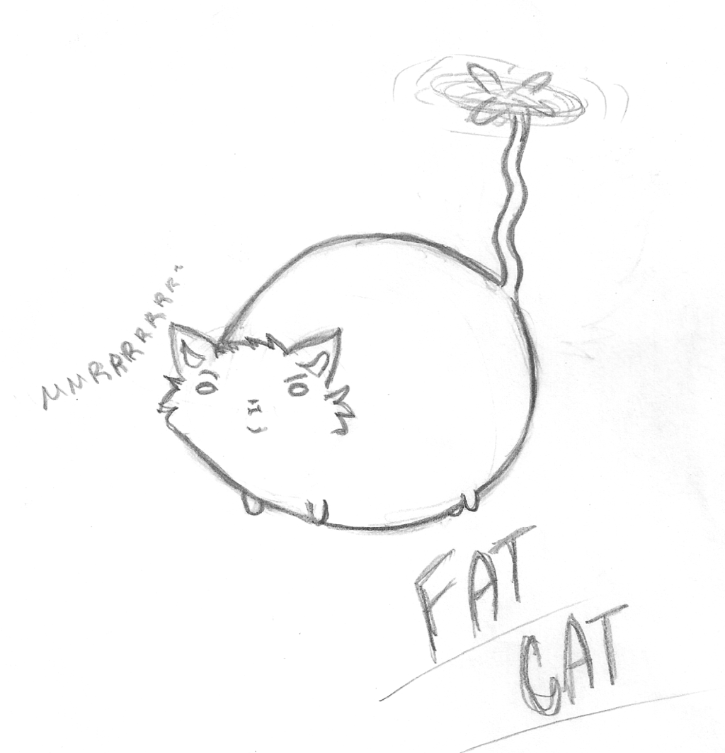 1024x1063 Fat Flying Cat(Png) By Twilighttears446 - Fat Cat Sketch