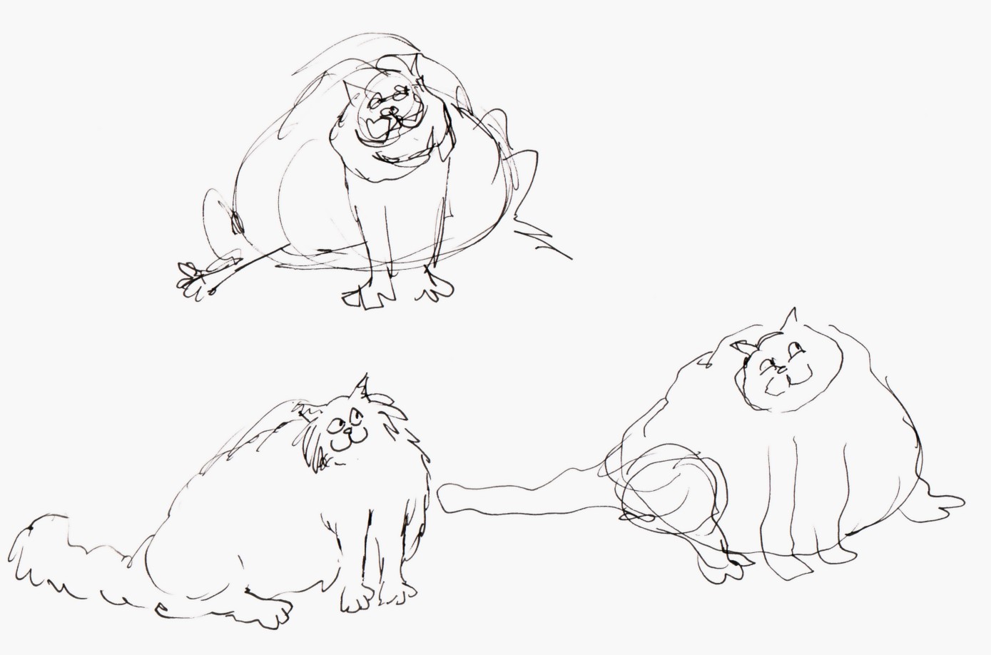 1389x918 Mike Lynch Cartoons Sketch Sampler - Fat Cat Sketch