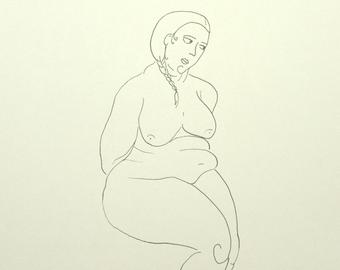 340x270 Fat Woman Drawing Etsy - Fat Girl Sketch