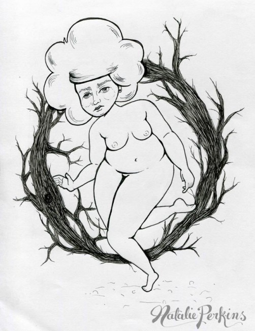 502x650 Drawing - Fat Girl Sketch