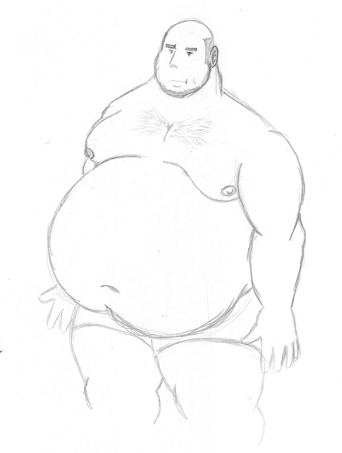 500x661 Fat Guy By Dsz - Fat Guy Sketch