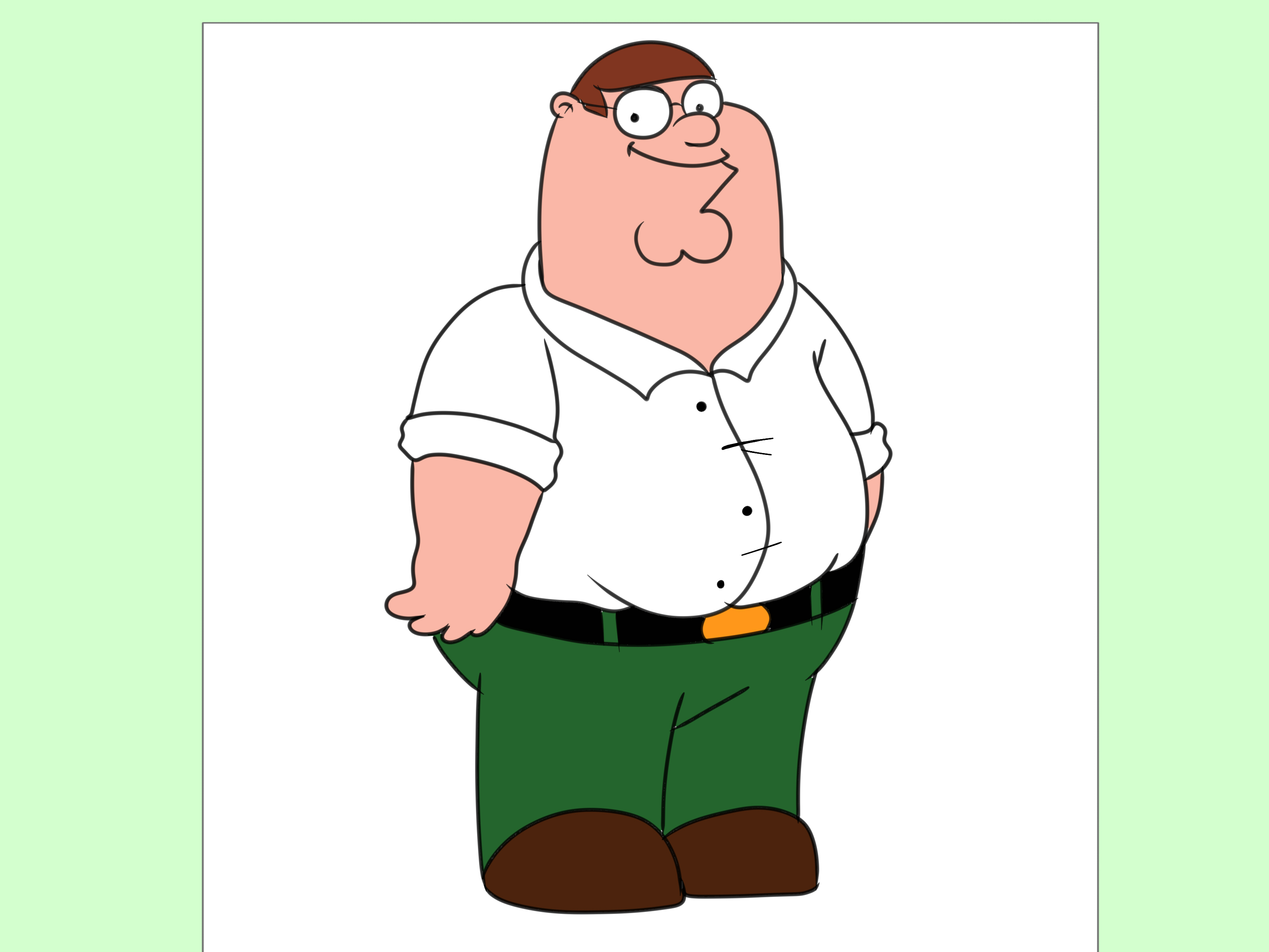 3200x2400 How To Draw Peter From Family Guy 7 Steps (With Pictures) - Fat Guy Sketch