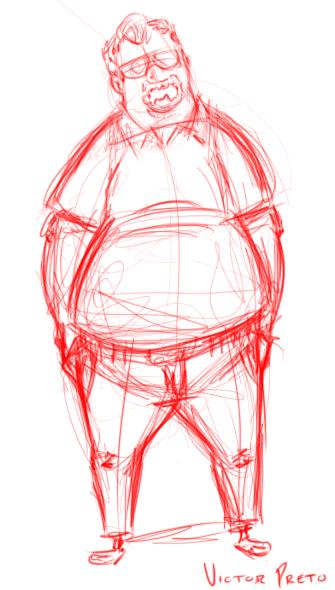 335x590 Quick Sketch Fat Guy By Stumpy32 - Fat Guy Sketch