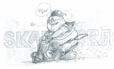 400x243 The Royal Daily Sketch Fat Guy On A Little Scooter - Fat Guy Sketch