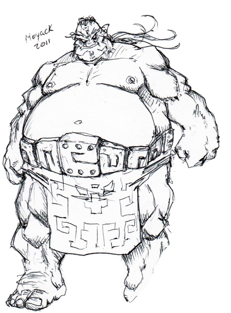 767x1041 Big Fat Guy By Moyack - Fat Guy Sketch
